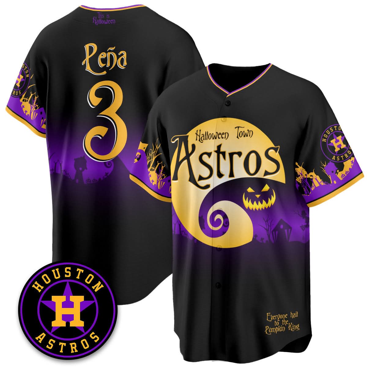 Men's Houston Astros "Halloween Town" Limited Jersey - Stitched