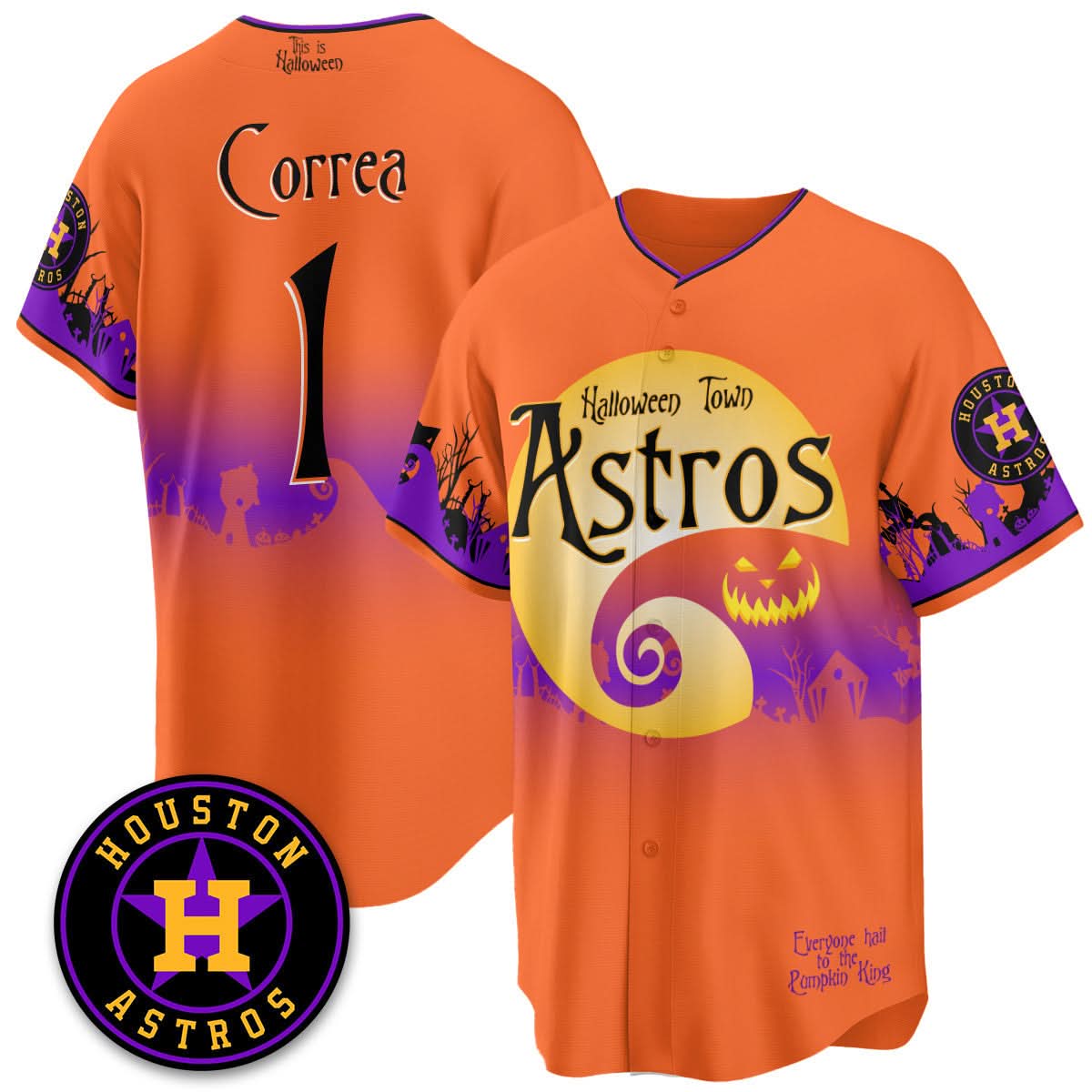 Houston Astros "Halloween Town" Limited Jersey - Stitched
