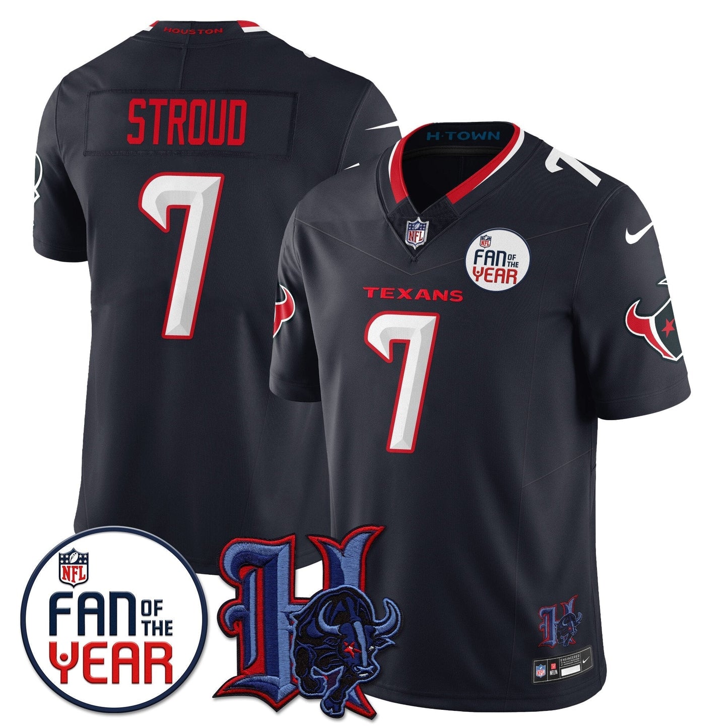 Men's Houston Texans "Fan Of The Year" Jersey - All Stitched
