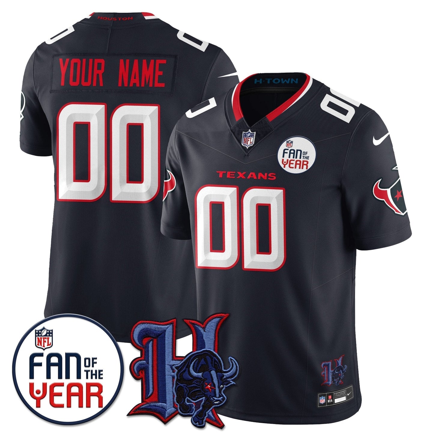Men's Houston Texans "Fan Of The Year" Jersey - All Stitched