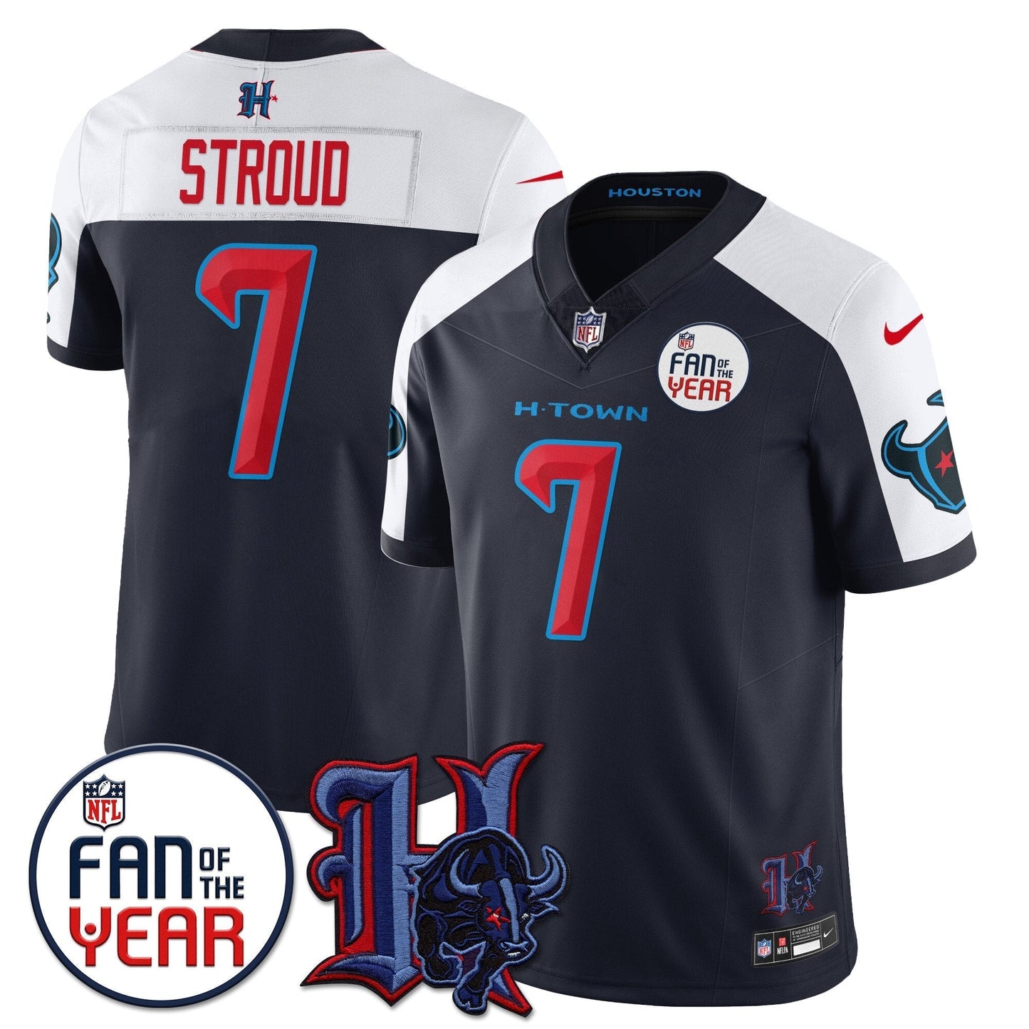 Men's Houston Texans "Fan Of The Year" Jersey - All Stitched