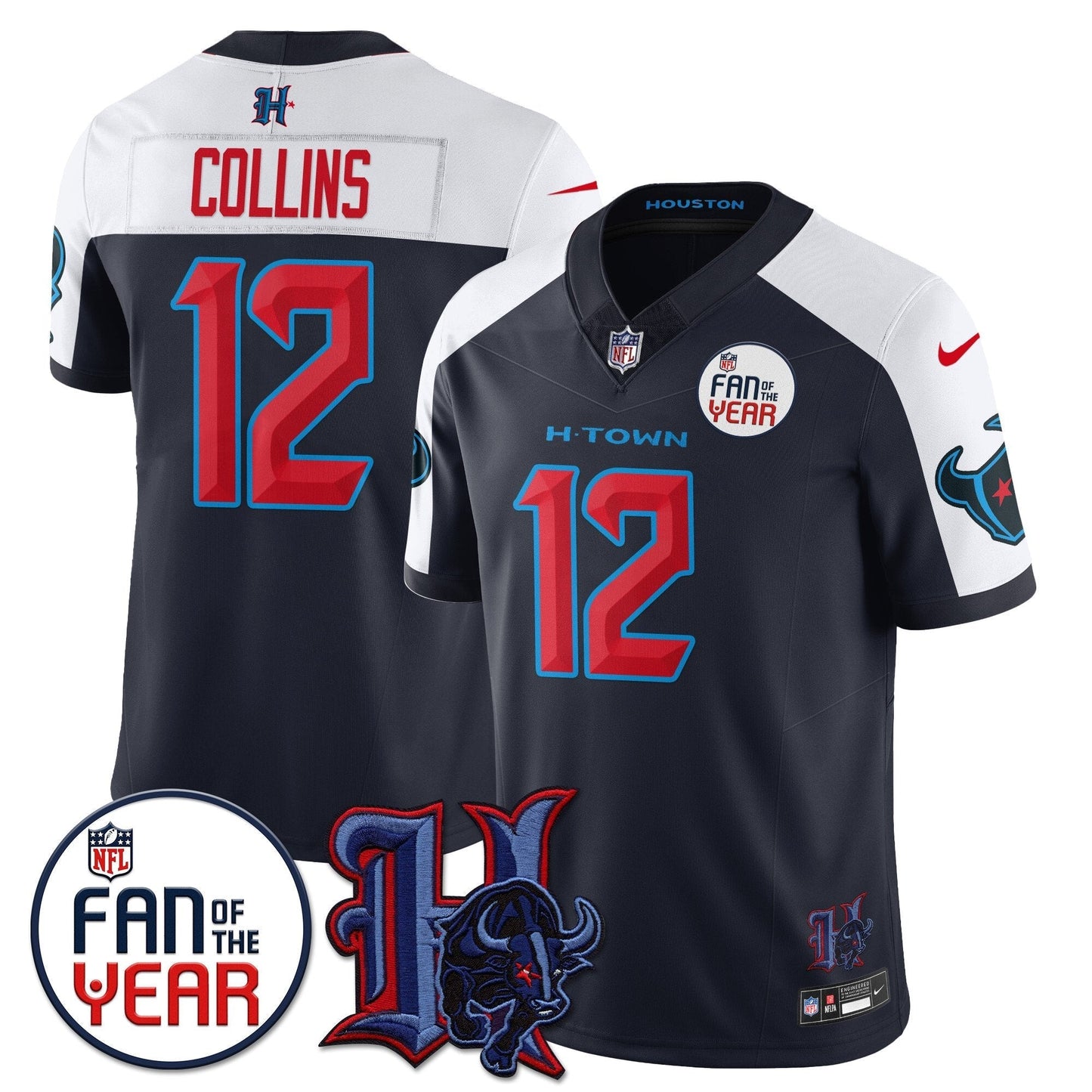 Men's Houston Texans "Fan Of The Year" Jersey - All Stitched