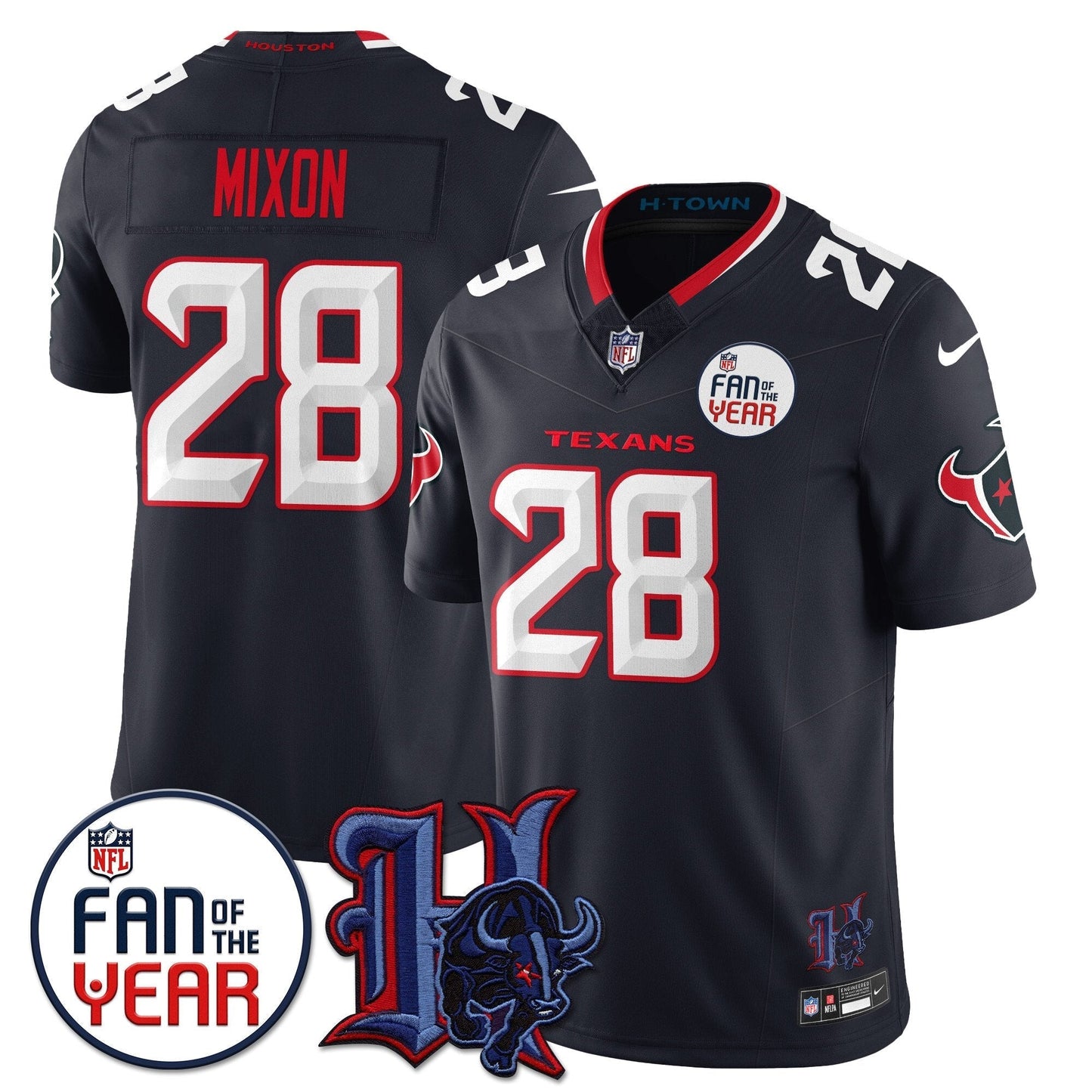 Men's Houston Texans "Fan Of The Year" Jersey - All Stitched