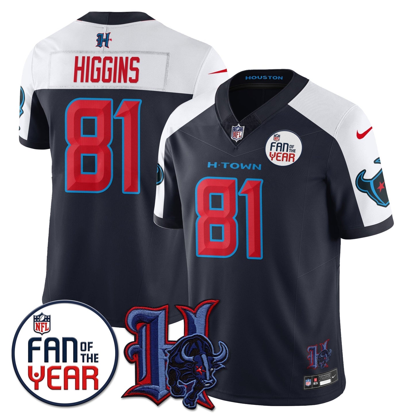 Men's Houston Texans "Fan Of The Year" Jersey - All Stitched