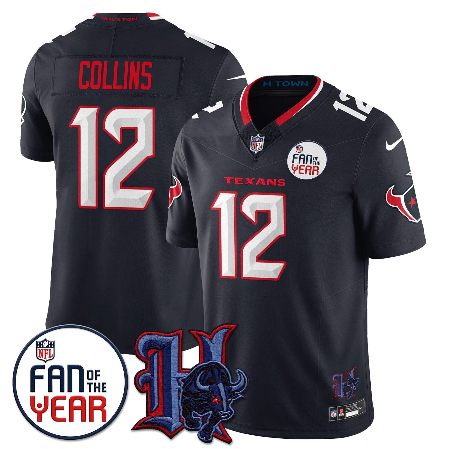 Men's Houston Texans "Fan Of The Year" Jersey - All Stitched