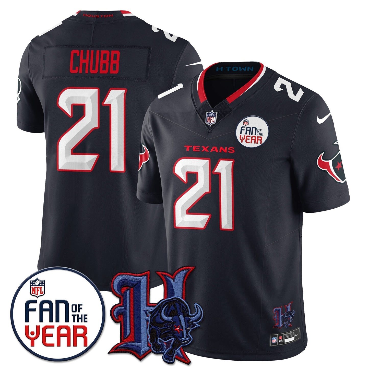 Men's Houston Texans "Fan Of The Year" Jersey - All Stitched