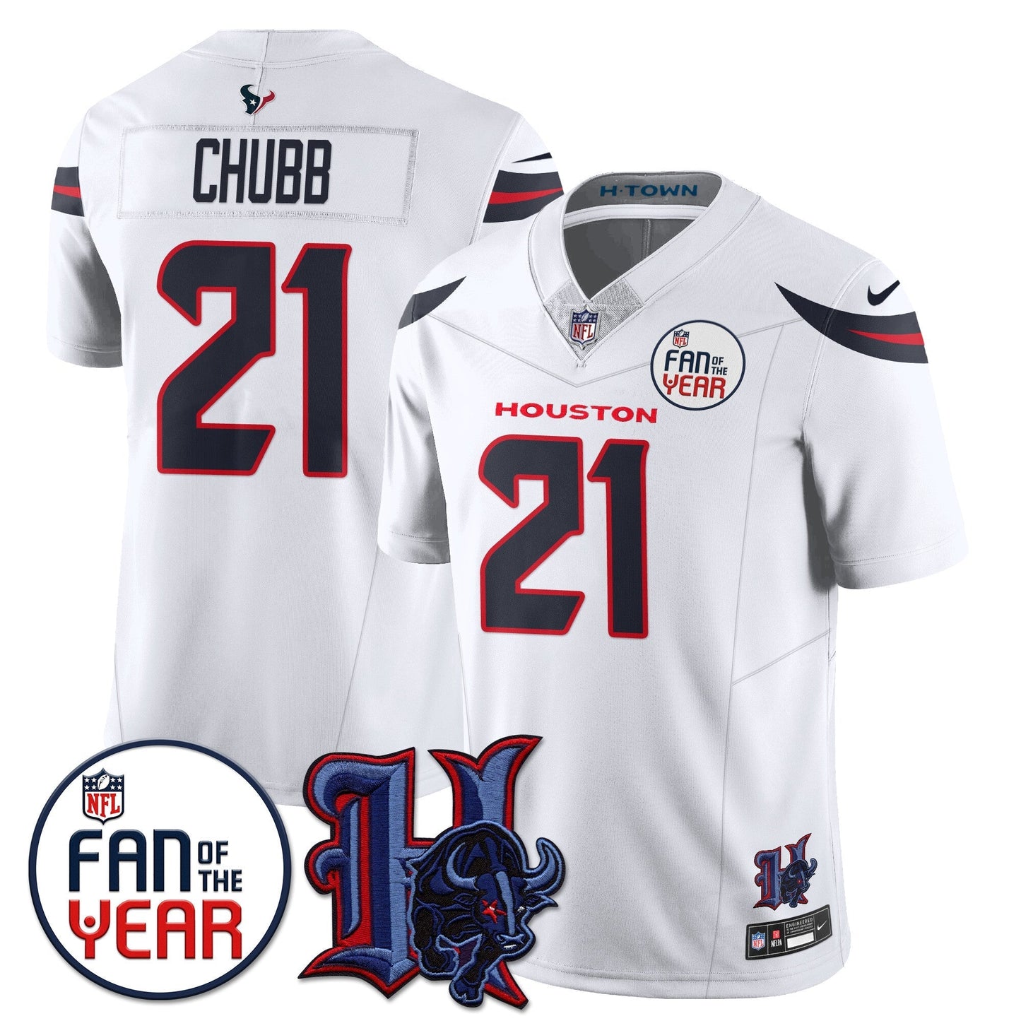 Men's Houston Texans "Fan Of The Year" Jersey - All Stitched
