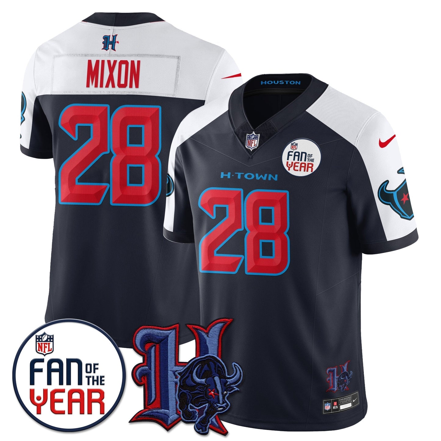 Men's Houston Texans "Fan Of The Year" Jersey - All Stitched