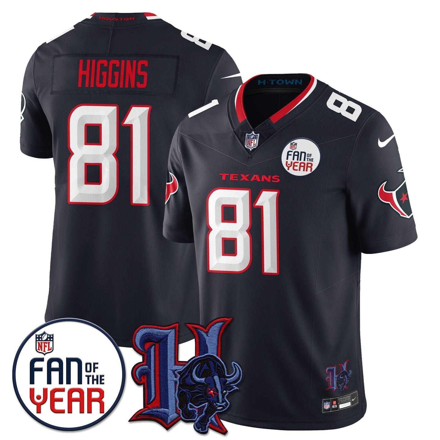 Men's Houston Texans "Fan Of The Year" Jersey - All Stitched