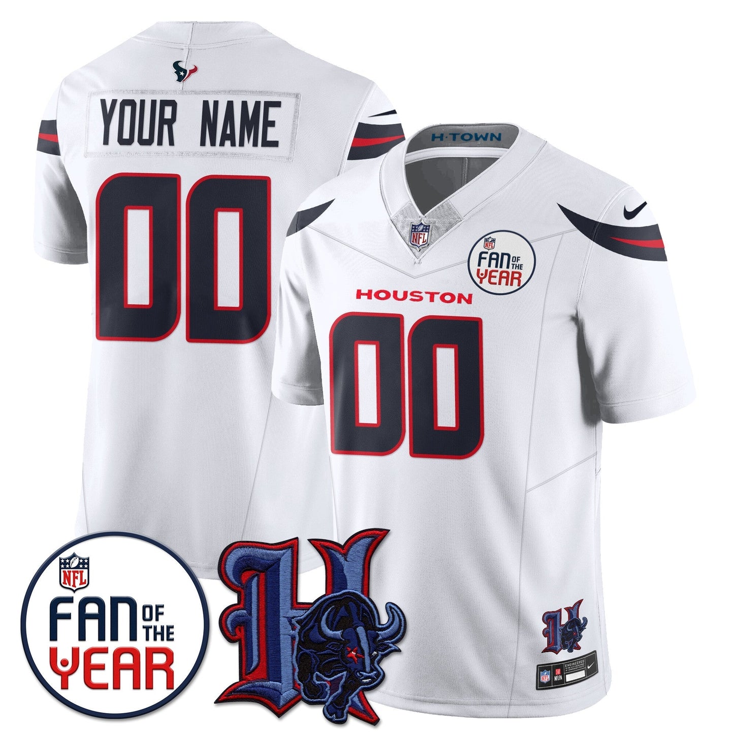 Men's Houston Texans "Fan Of The Year" Jersey - All Stitched