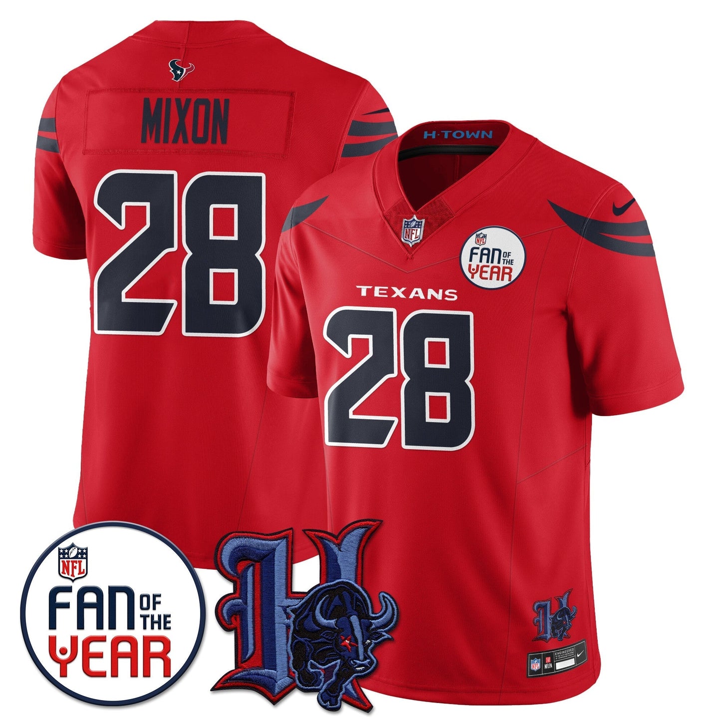 Houston Texans "Fan Of The Year" Jersey - All Stitched