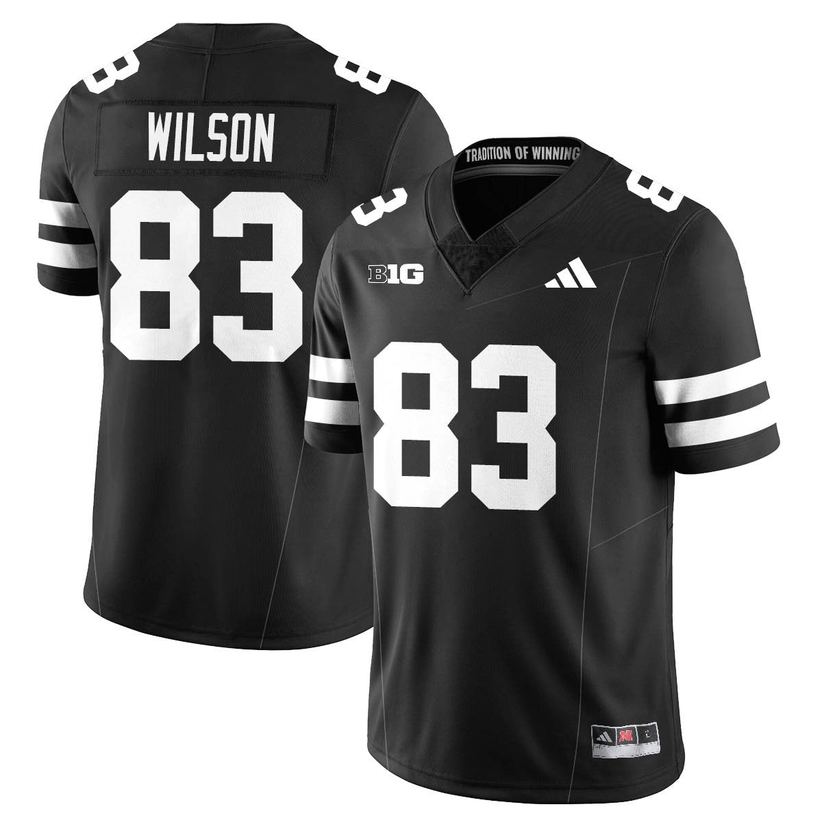 Men's Nebraska Football 2025 "Blackout" Jersey - All Stitched