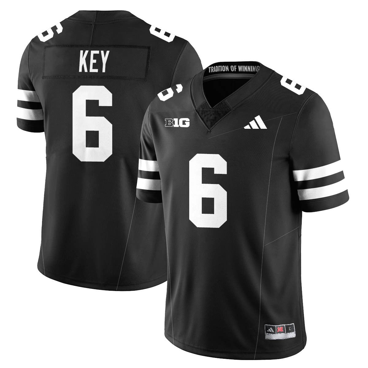 Men's Nebraska Football 2025 "Blackout" Jersey - All Stitched