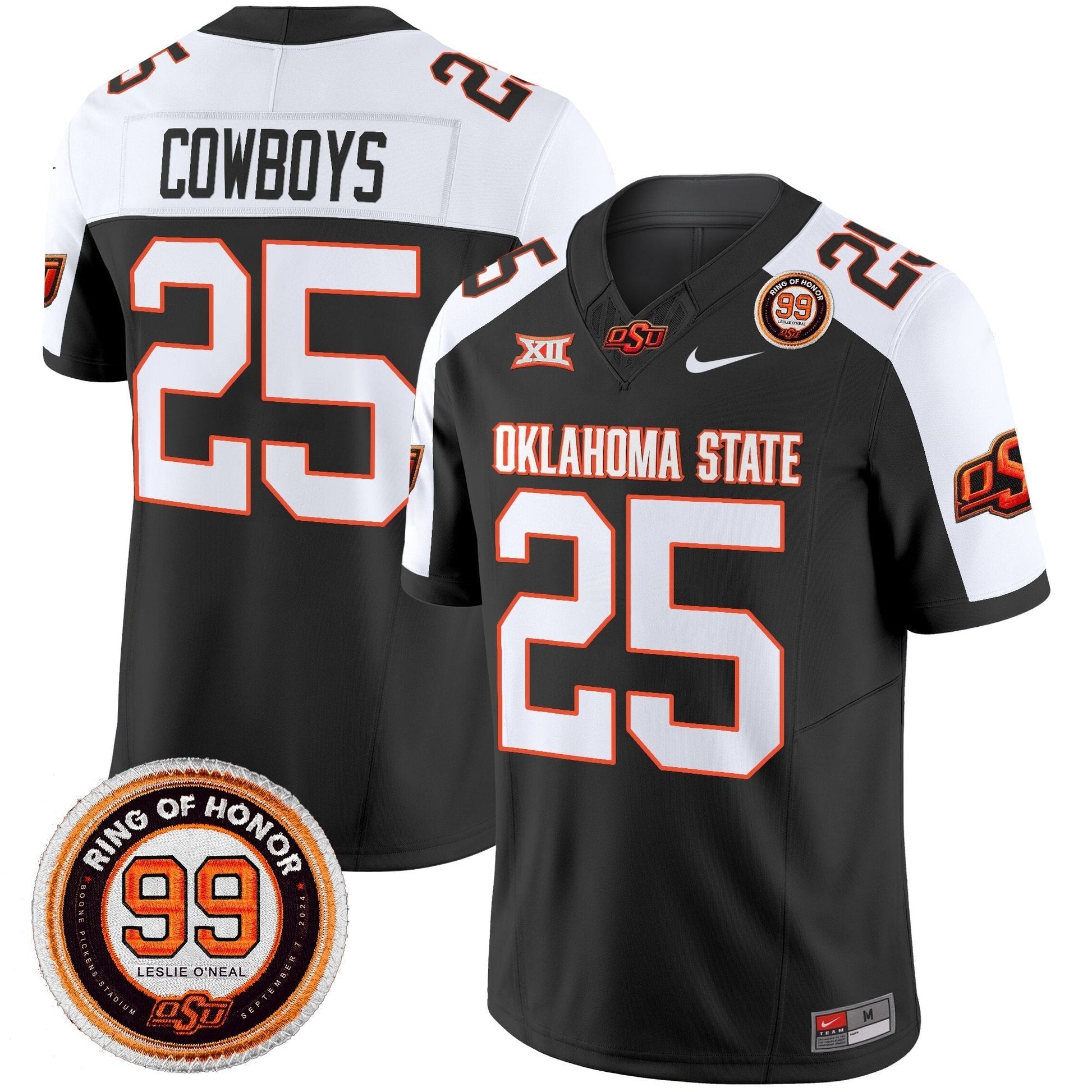 Men's Oklahoma State Cowboys 2025 Vapor Limited Jersey - Leslie O'neal Patch - All Stitched