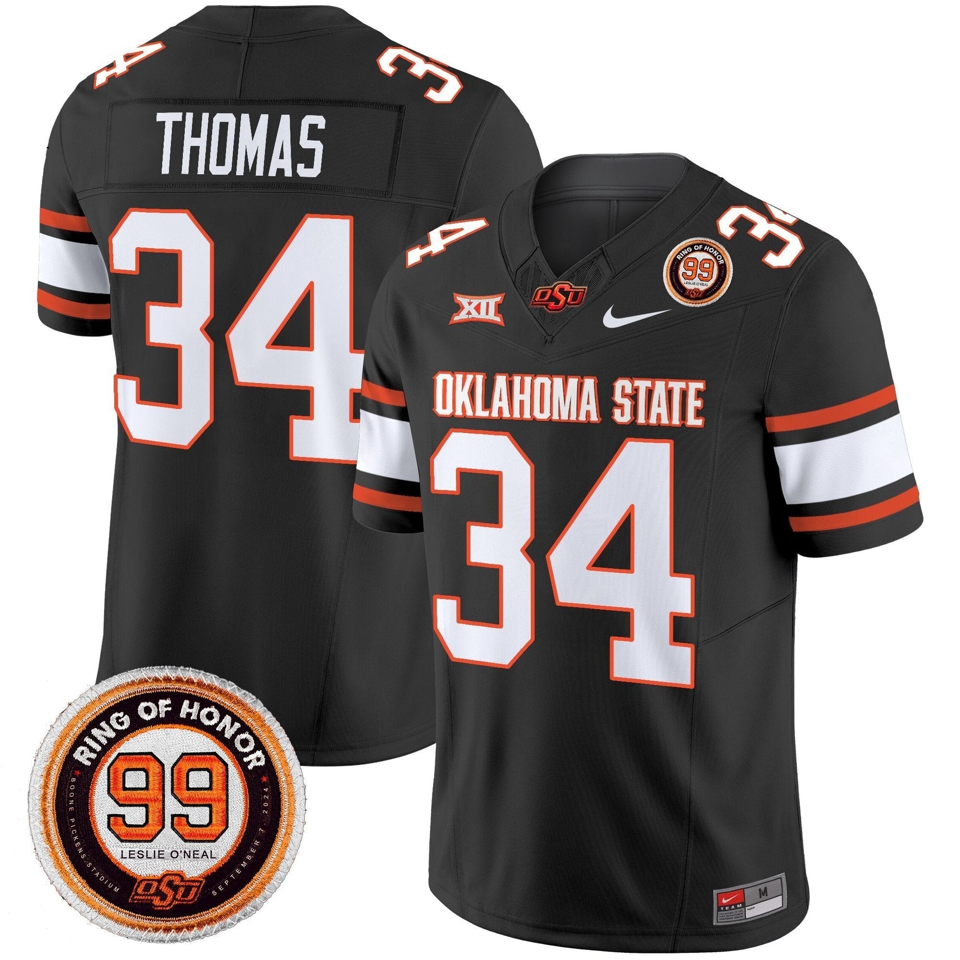 Men's Oklahoma State Cowboys 2025 Vapor Limited Jersey - Leslie O'neal Patch - All Stitched