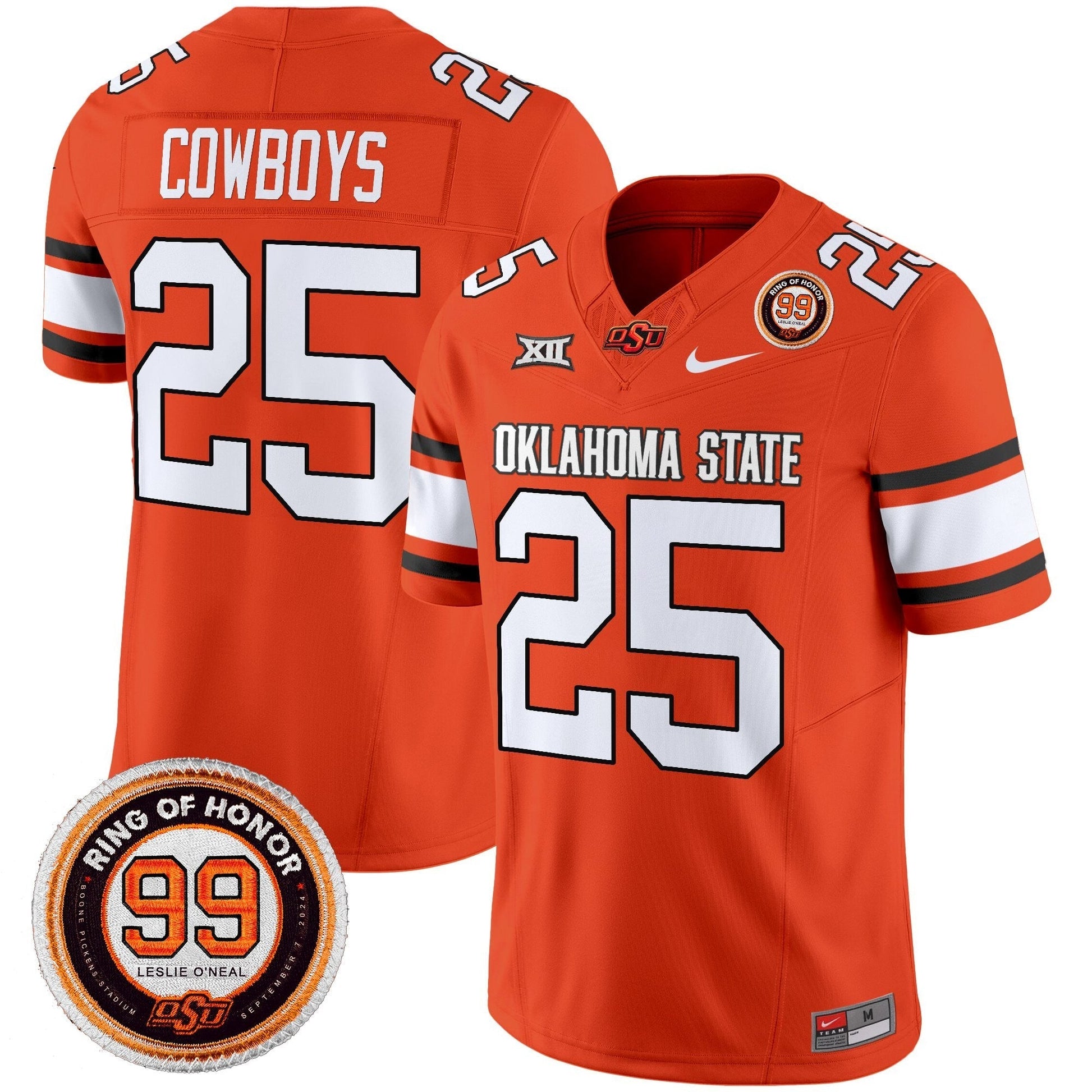 Men's Oklahoma State Cowboys 2025 Vapor Limited Jersey - Leslie O'neal Patch - All Stitched