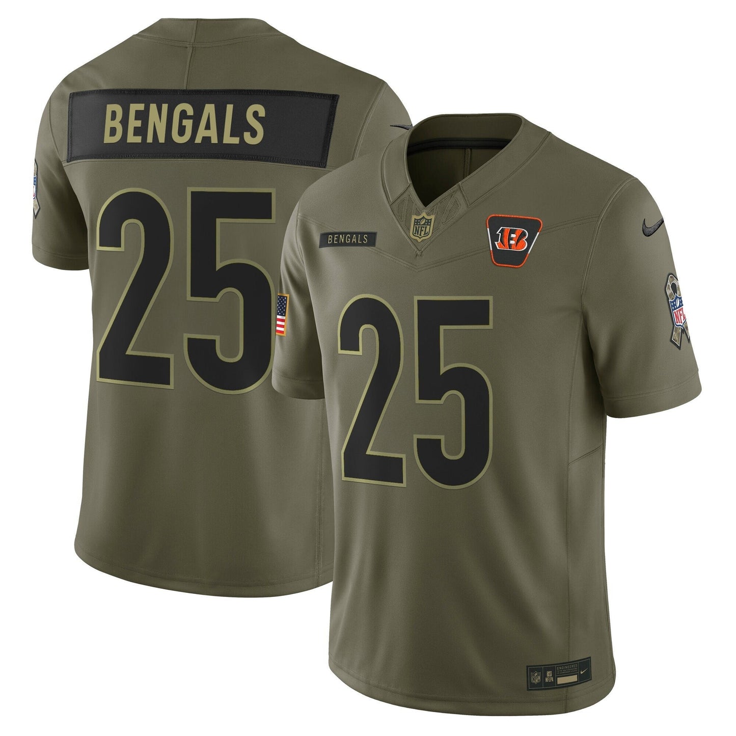 Cincinnati Bengals 2025 Salute to Service Vapor Limited Jersey - All Stitched