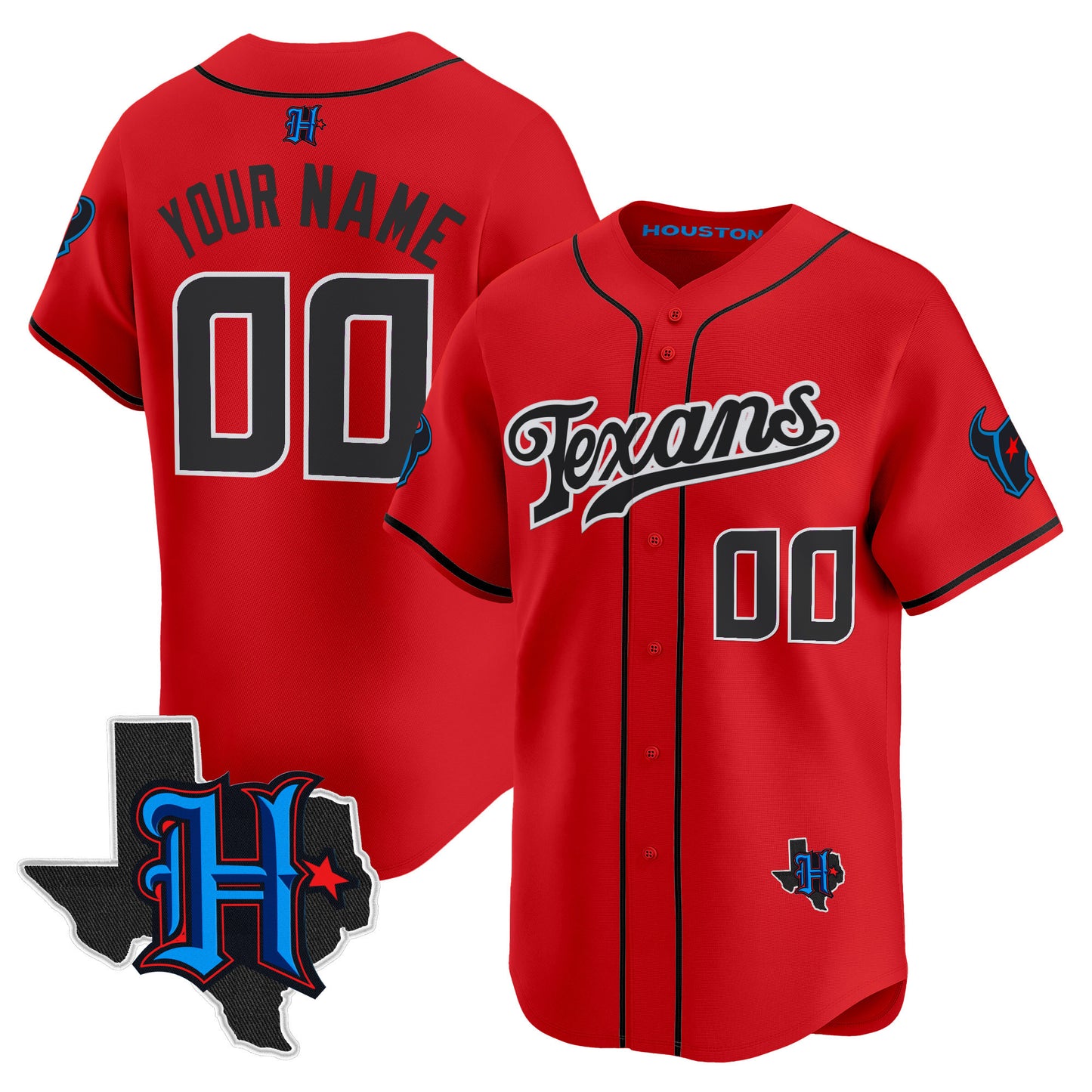 Houston Texans 2025 Vapor Baseball Custom Jersey - All Stitched