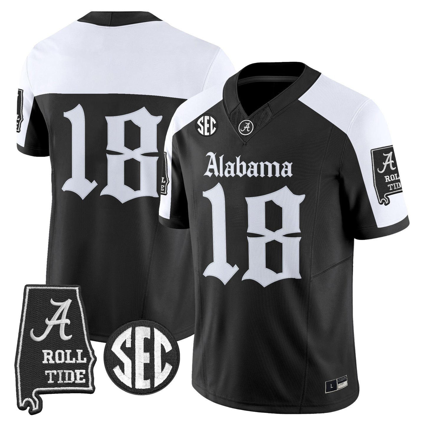 Men's Alabama Crimson Tide 'Gothic Edition' Vapor Limited Jersey - Alabama Map - All Stitched