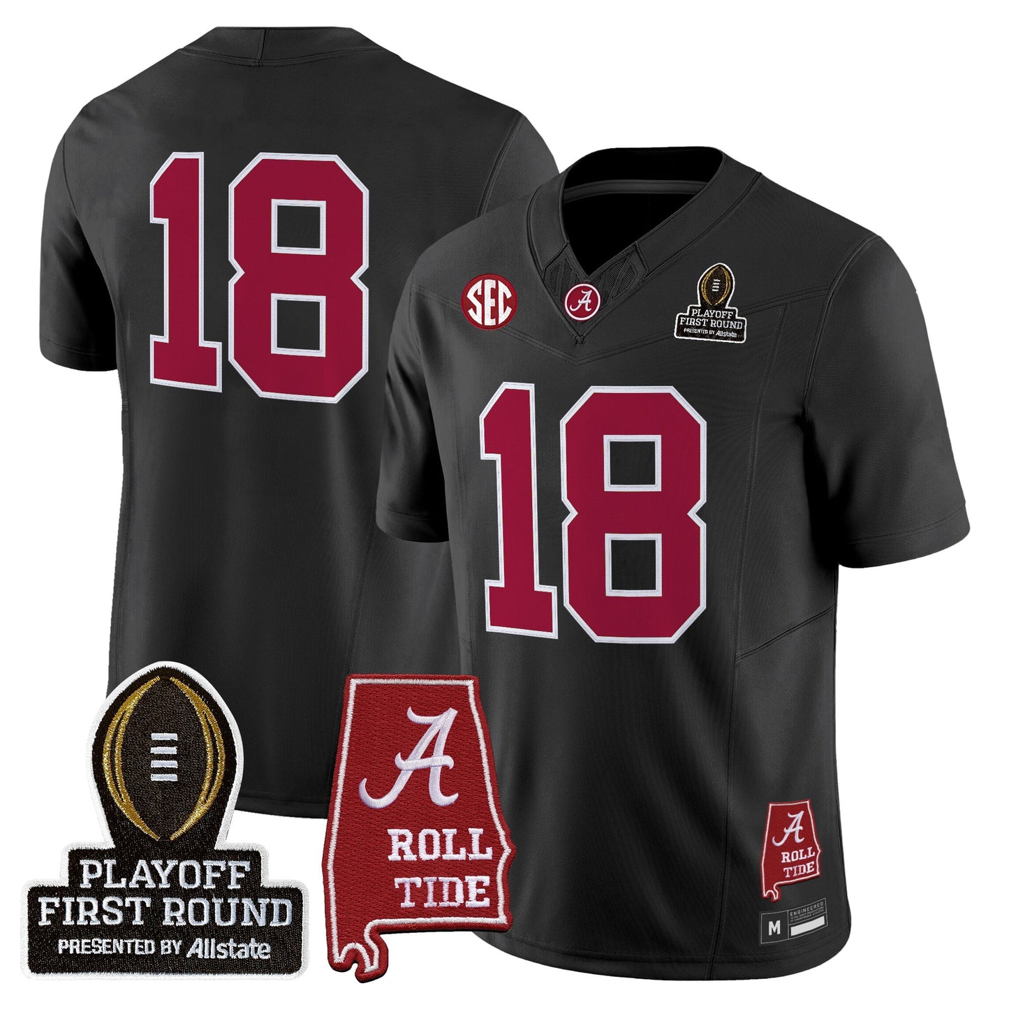 Men's Alabama Crimson Tide 2025 Playoff First Round Vapor Limited Jersey - All Stitched