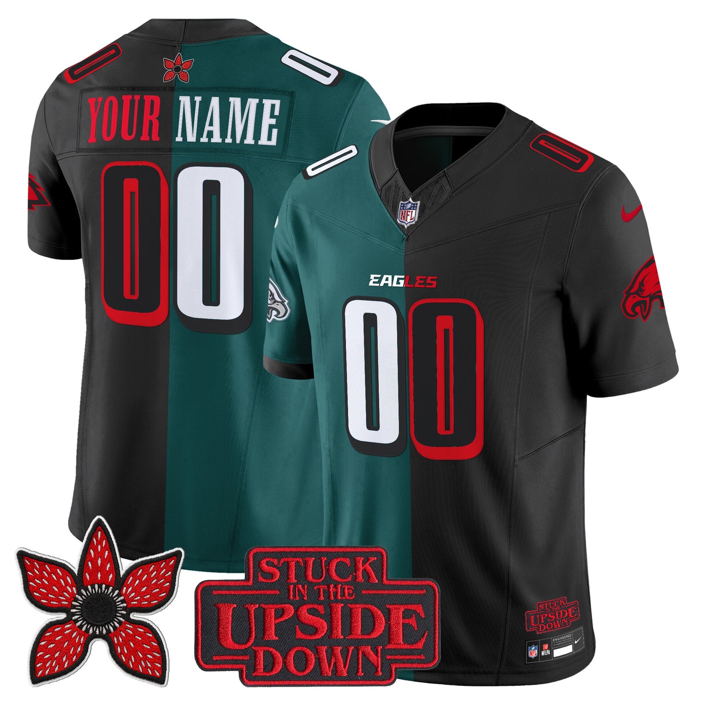 Philadelphia Eagles 'Upside Down Edition' Vapor Limited Custom Jersey - All Stitched