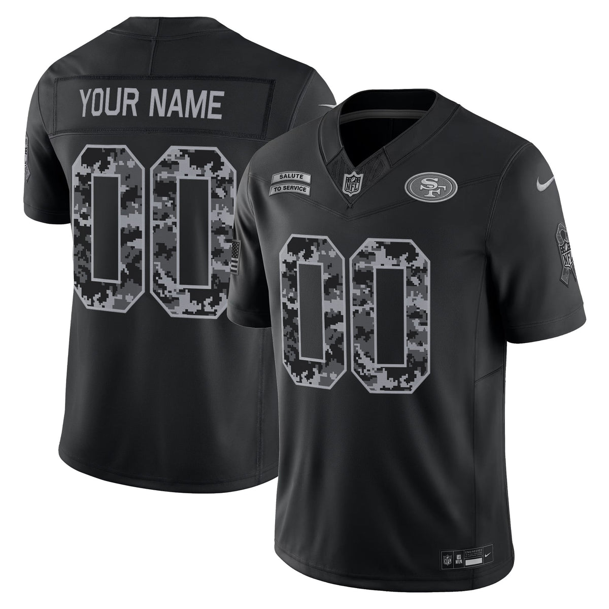 San Francisco 49ers 2026 Salute to Service Vapor Limited Custom Jersey - Stitched