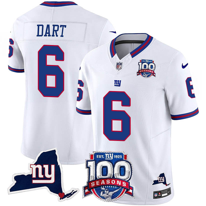 New York Giants 100th Season & State Patch Vapor Limited Jersey - All Stitched