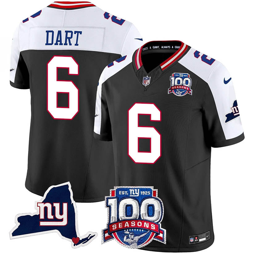 New York Giants 100th Season & State Patch Vapor Limited Jersey - All Stitched