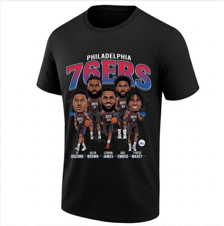 PHI Big 5 Caricature One Side Printed T-Shirt
