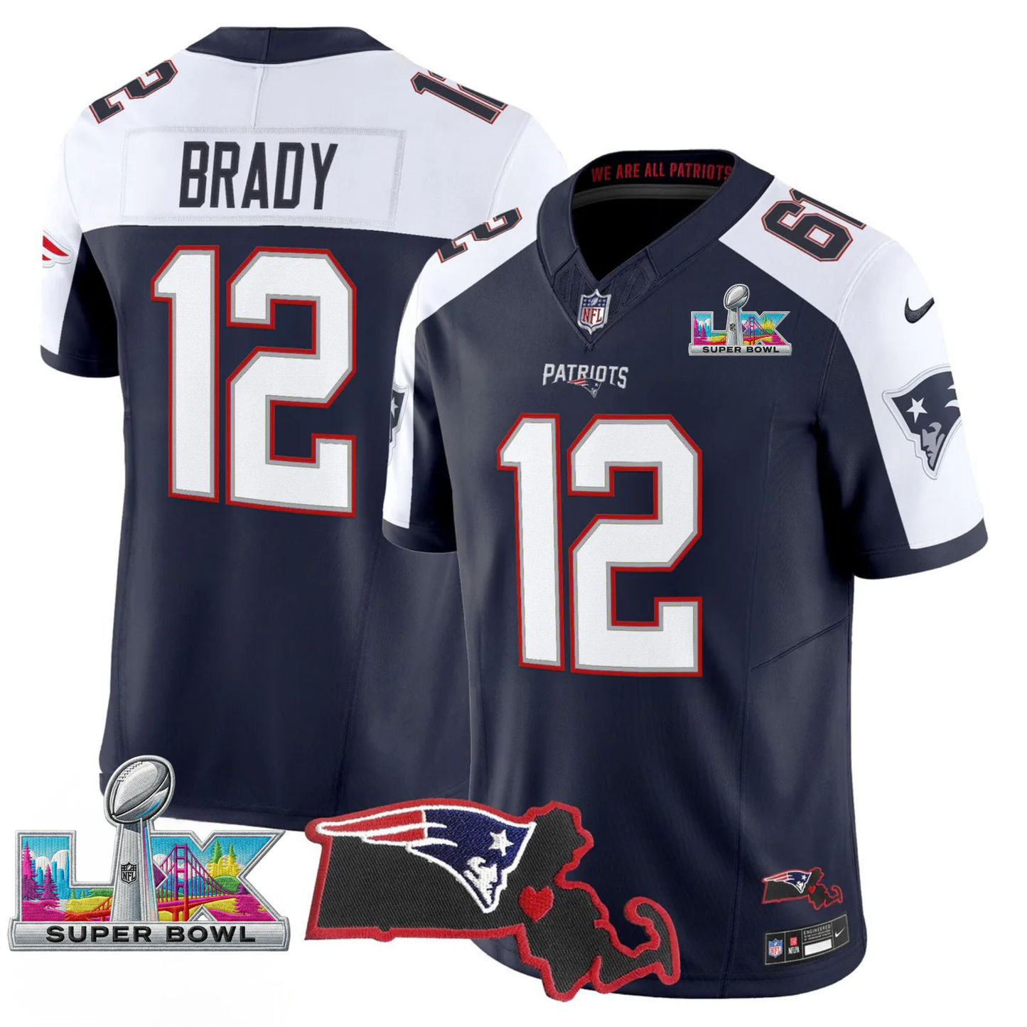 NE SB LX Game Patch Vapor Limited Jersey - All Stitched