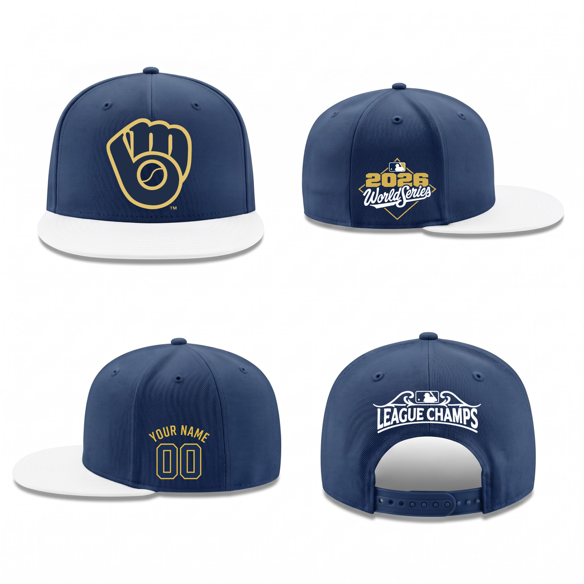 MIL National League Champions Personalized Snapback Cap - Printed V2