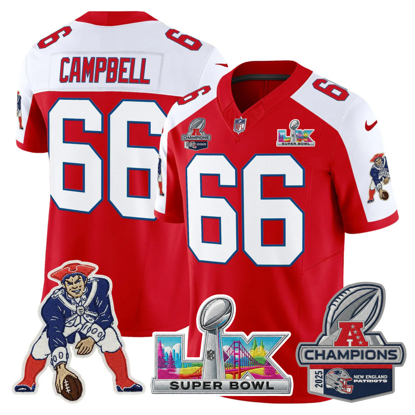 Women's NE 2025 AFC Champions Vapor Limited Jersey V2 - All Stitched
