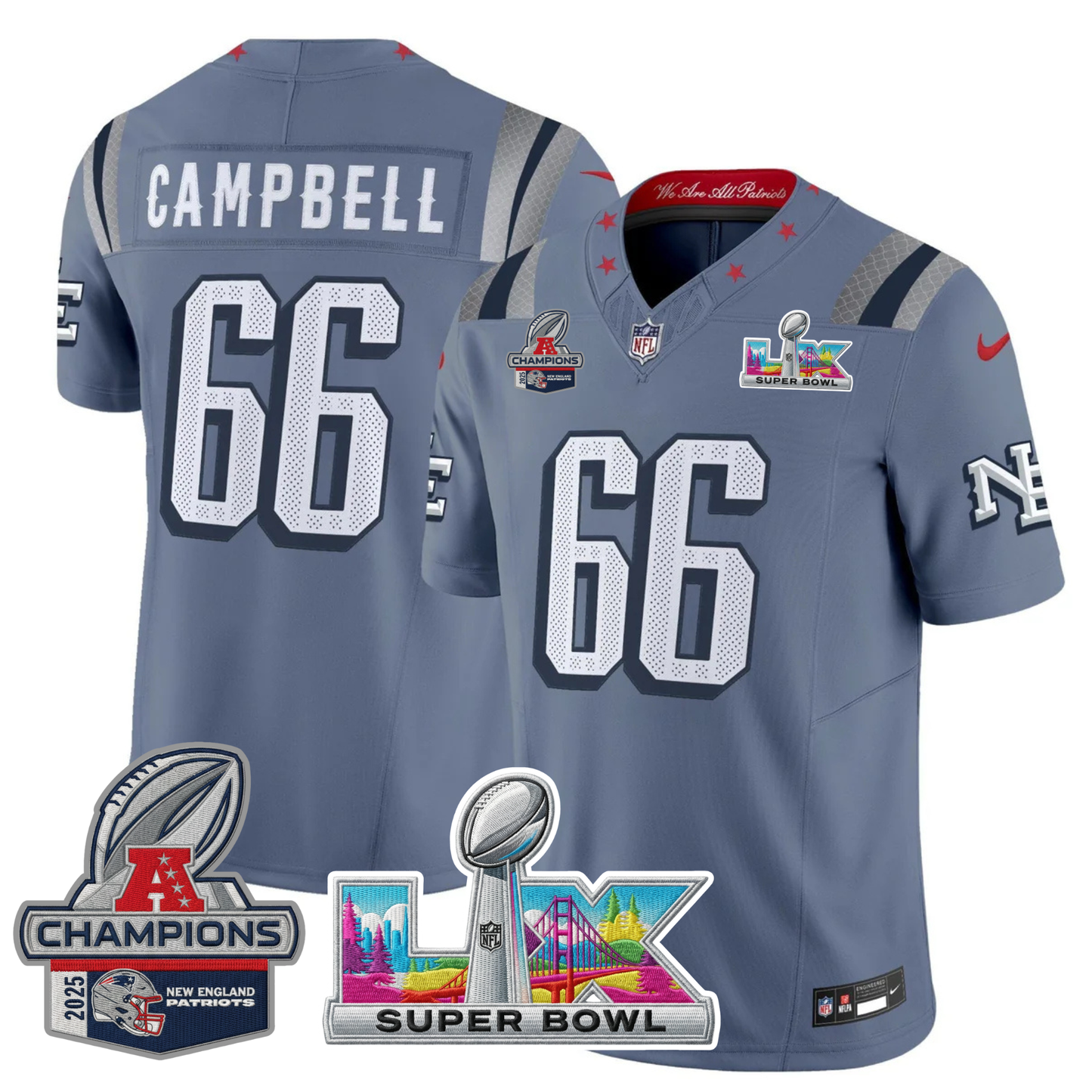 NE 2025 "Rivalries" AFC Champions Vapor Limited Jersey - All Stitched