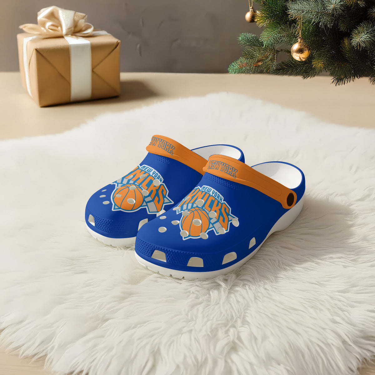 New York Knicks 2026 NBA Finals Clogs Blue - Charms Gift Set
