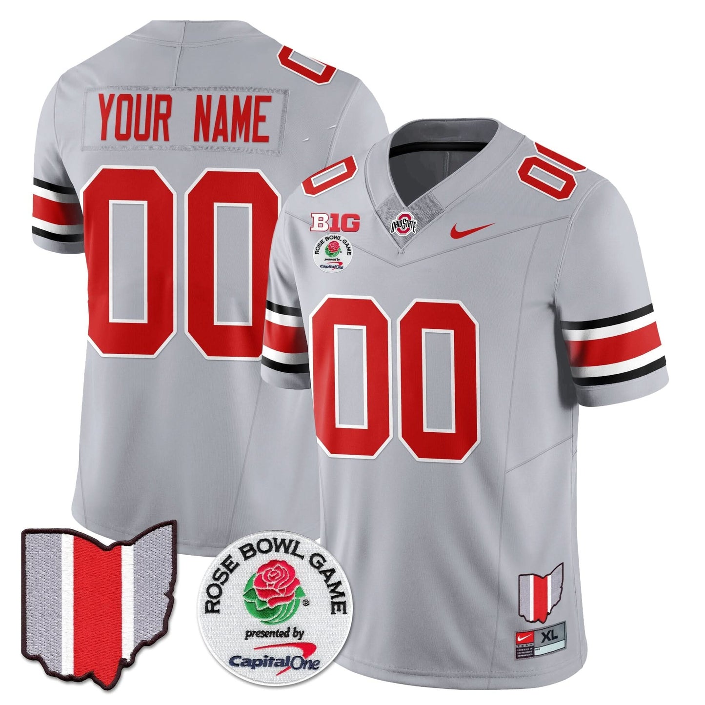 Ohio State Buckeyes 2024 Rose Bowl Vapor Limited Custom Jersey - All Stitched