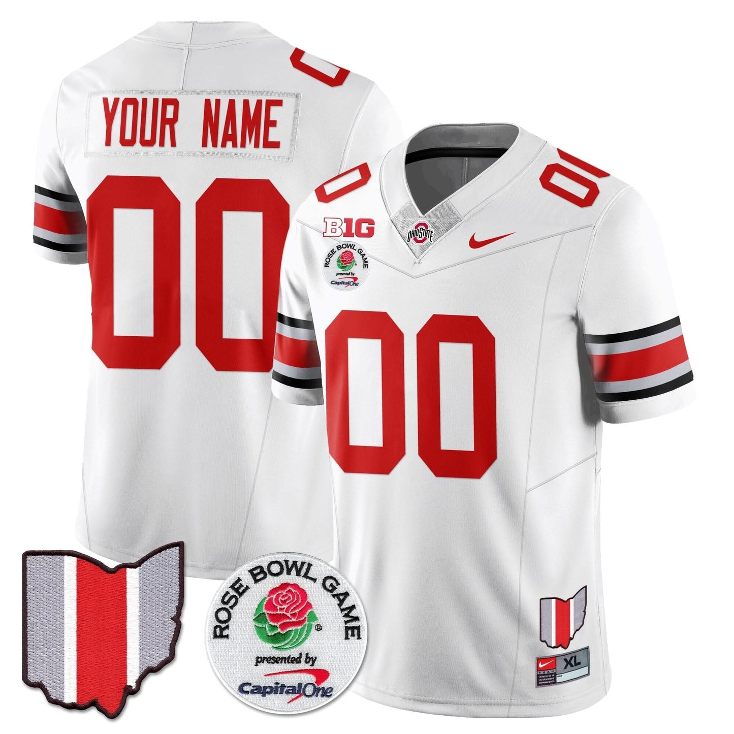 Ohio State Buckeyes 2024 Rose Bowl Vapor Limited Custom Jersey - All Stitched