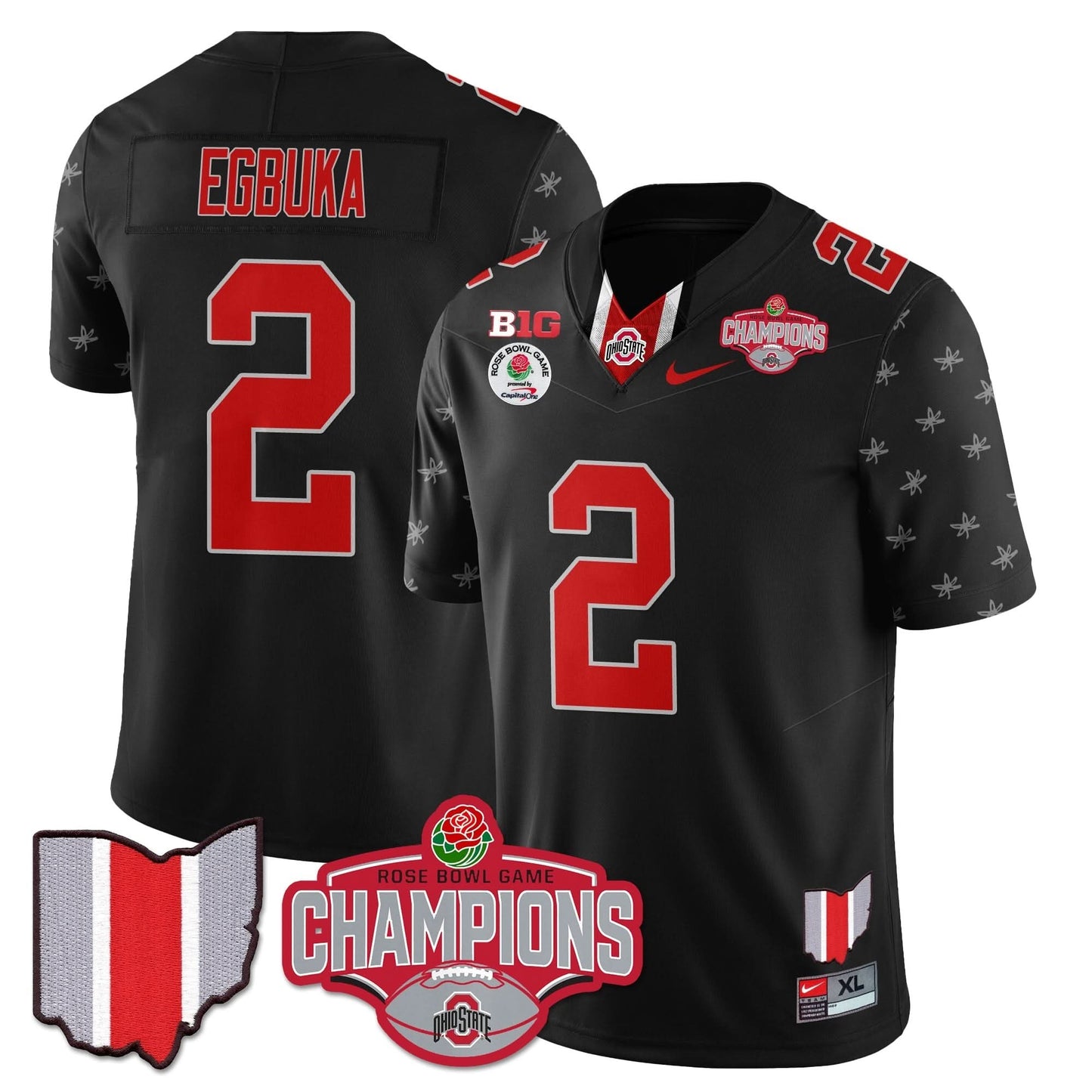 Ohio State Buckeyes 2024 Rose Bowl Champions Jersey - All Stitched