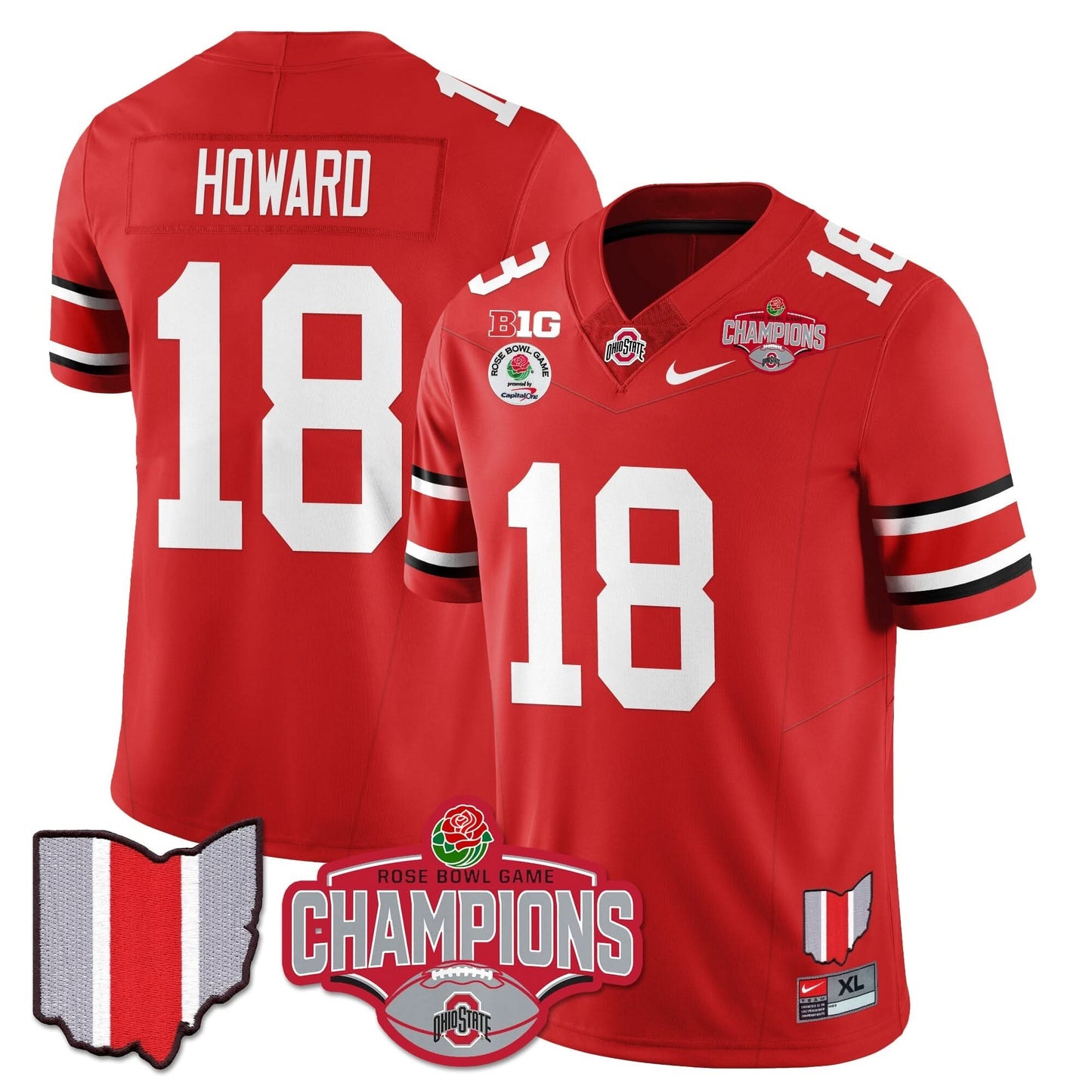 Ohio State Buckeyes 2024 Rose Bowl Champions Jersey - All Stitched
