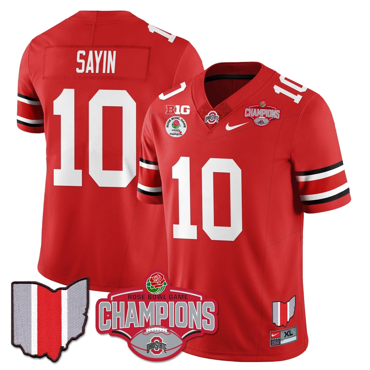 Ohio State Buckeyes 2024 Rose Bowl Champions Jersey - All Stitched