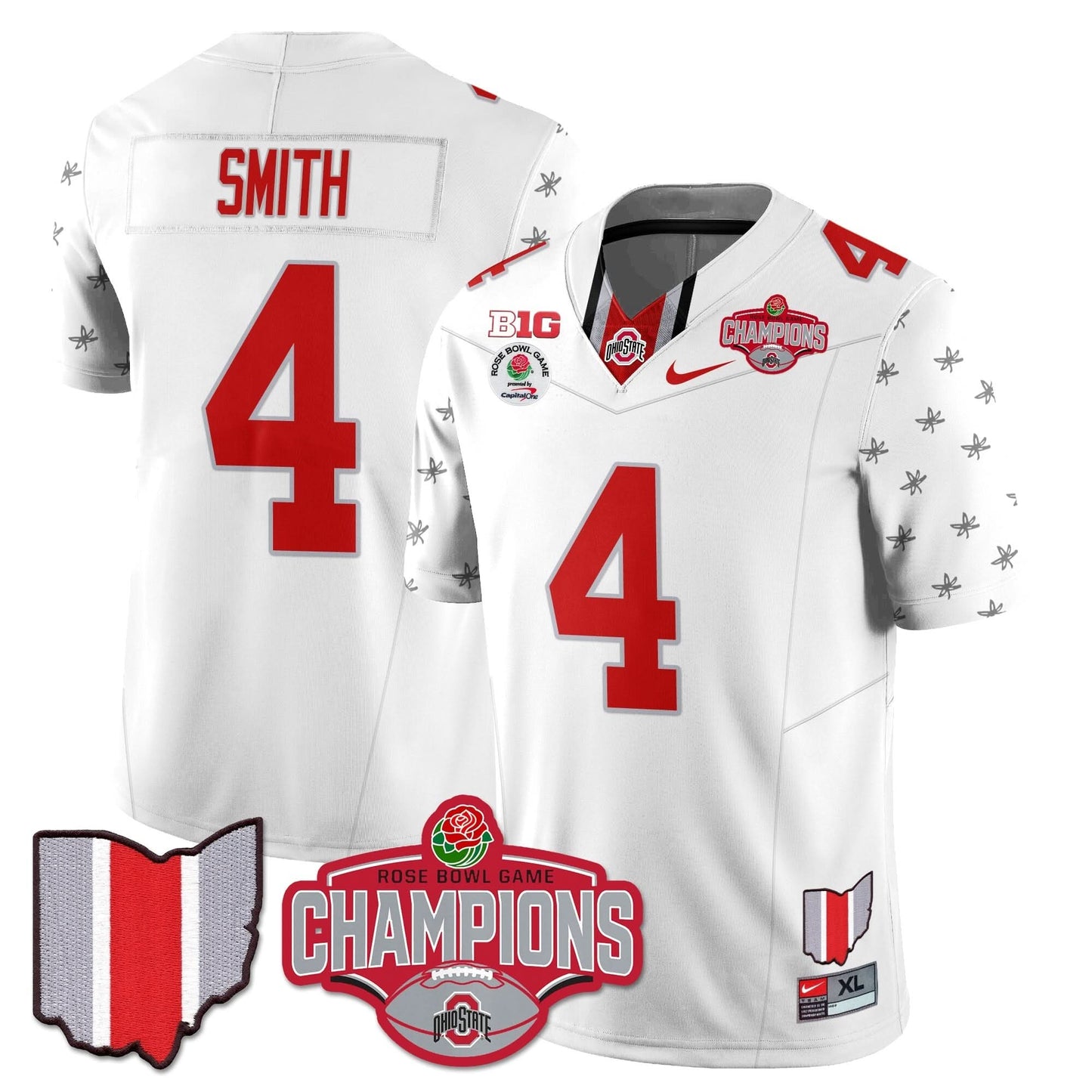 Ohio State Buckeyes 2024 Rose Bowl Champions Jersey - All Stitched