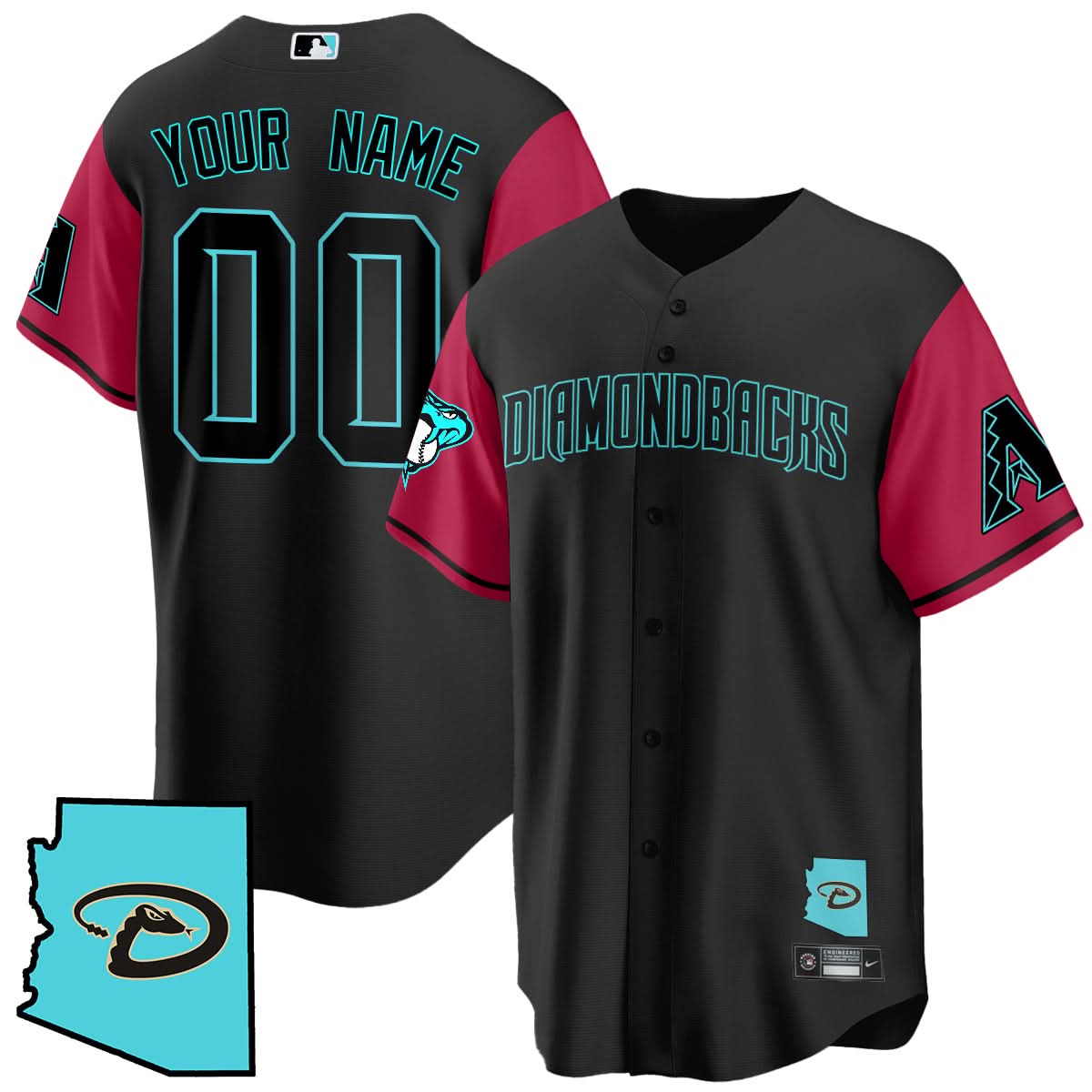 Arizona Diamondbacks Black Alternate Limited Custom Jersey - All Stitched