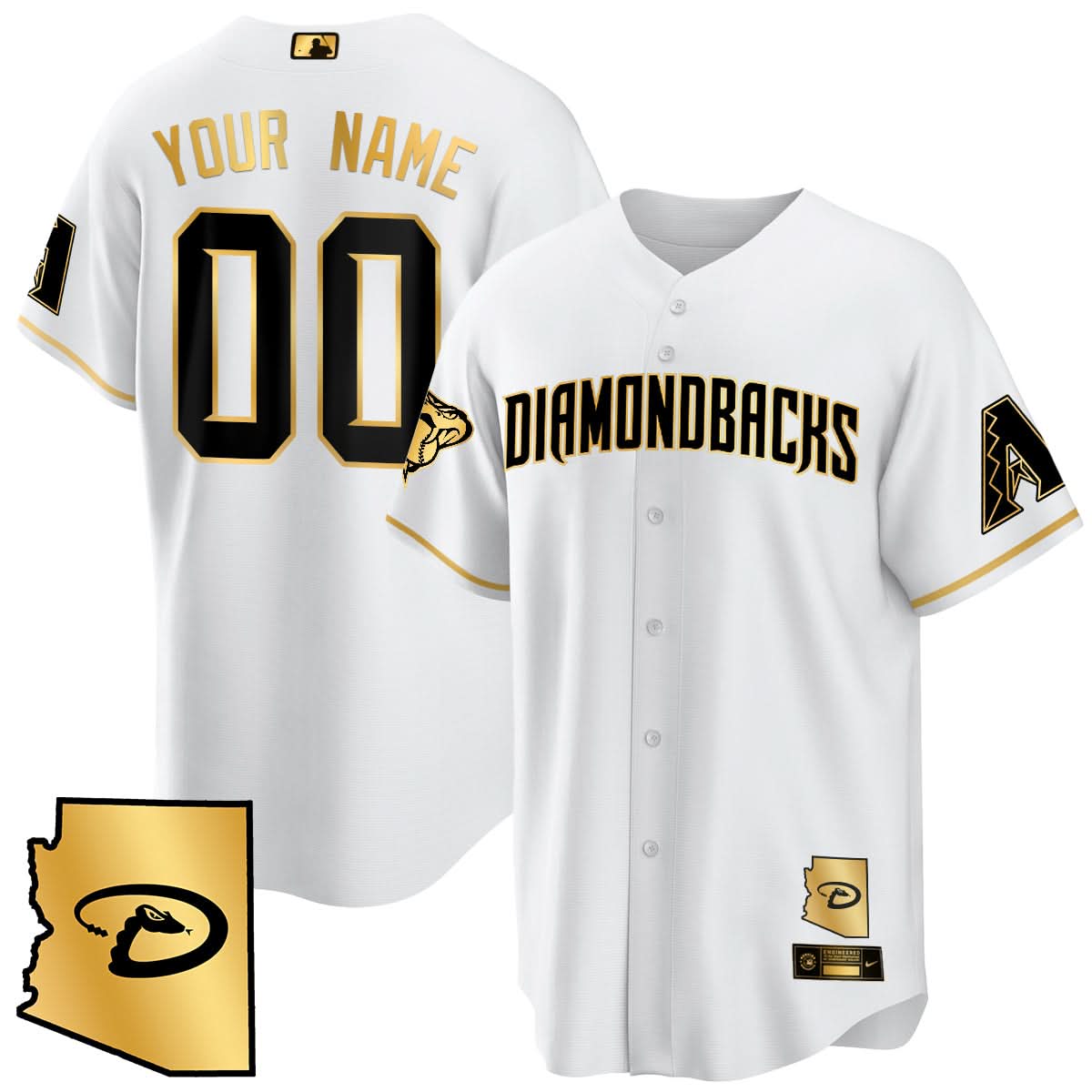 Arizona Diamondbacks Black Alternate Limited Custom Jersey - All Stitched