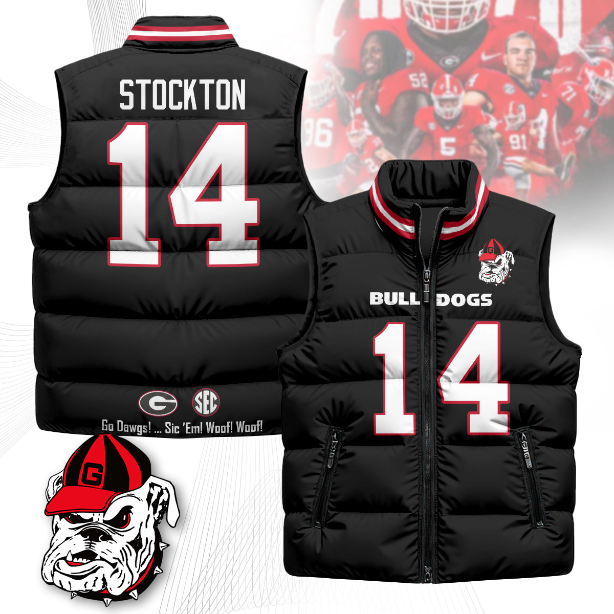 Georgia Bulldogs Unisex Puffer Vest