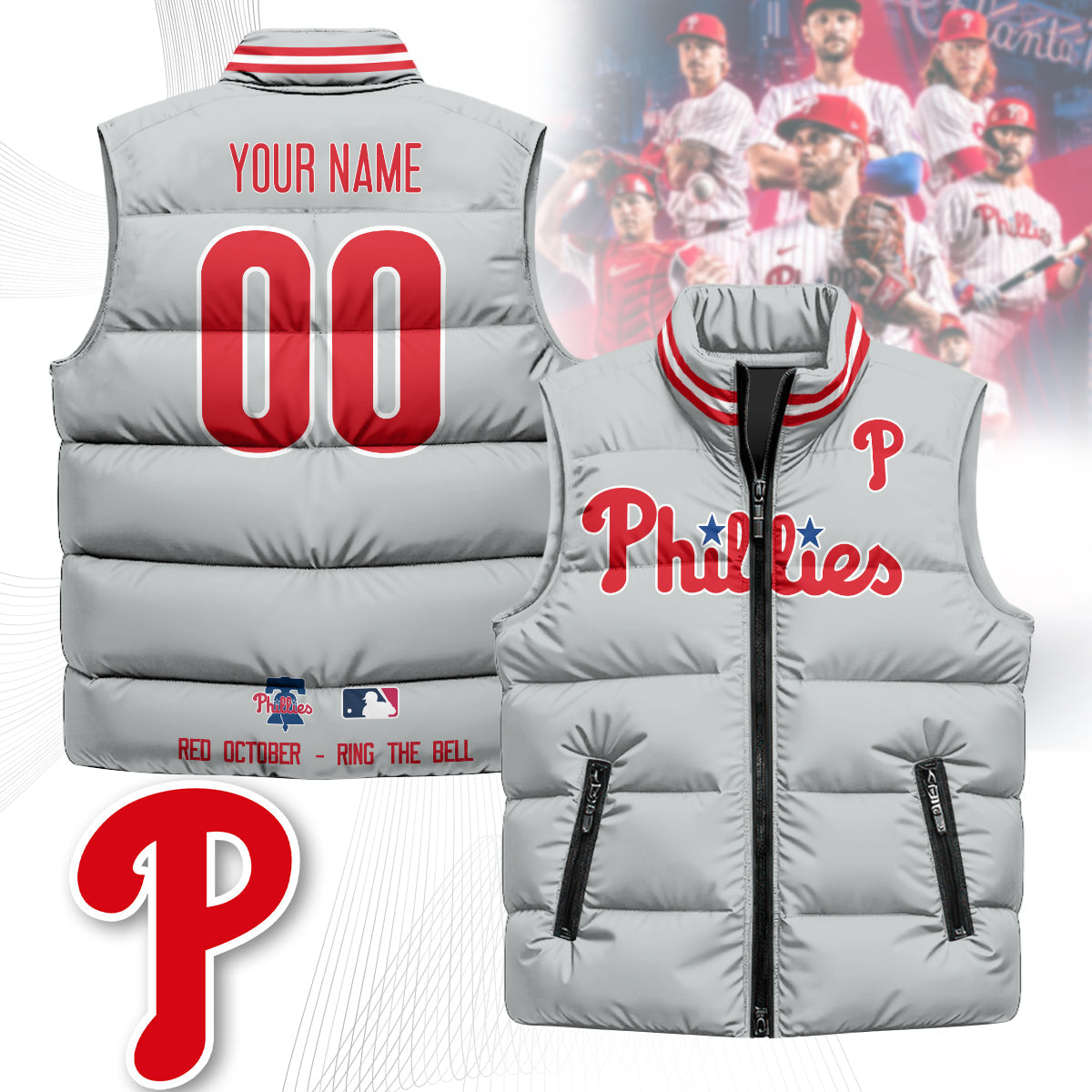 Personalized Philadelphia Phillies Unisex Puffer Vest
