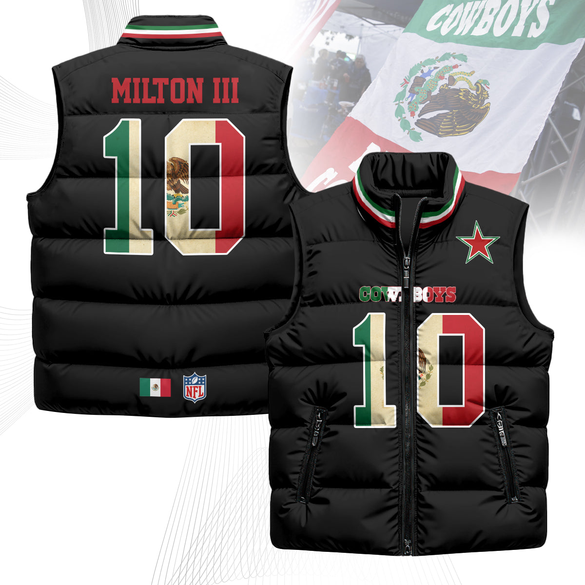 Dallas Cowboys Mexico Puffer Vest