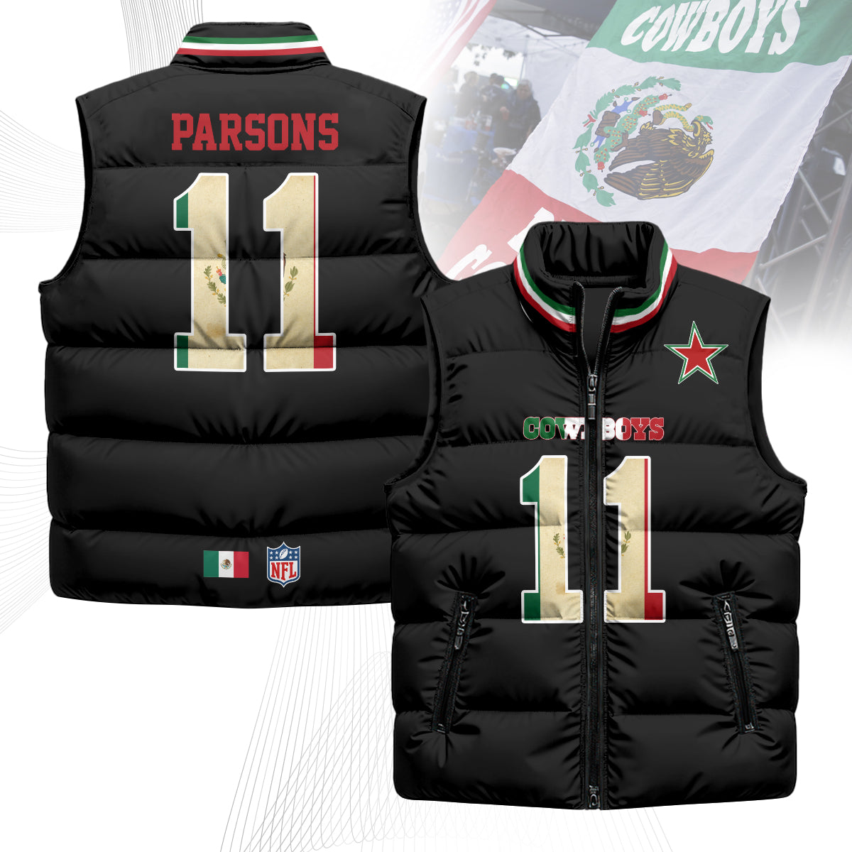 Dallas Cowboys Mexico Puffer Vest