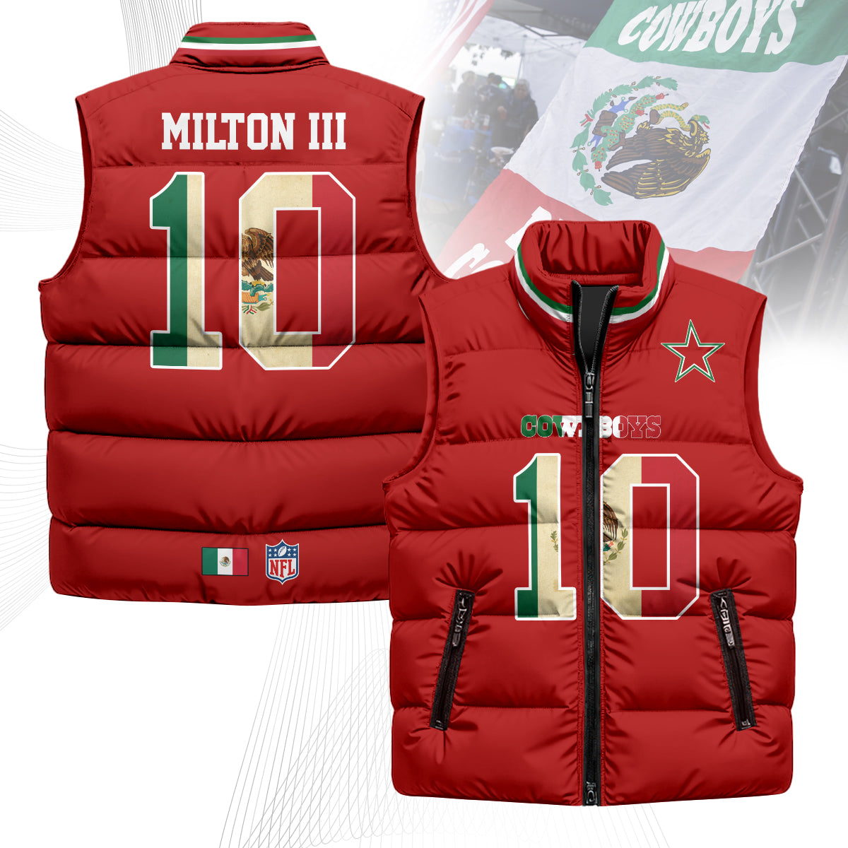 Dallas Cowboys Mexico Puffer Vest