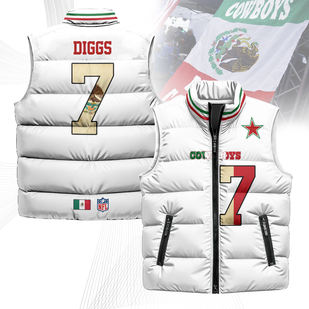 Dallas Cowboys Mexico Puffer Vest