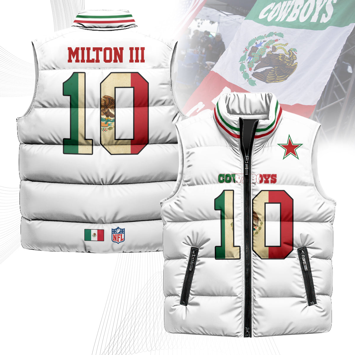 Dallas Cowboys Mexico Puffer Vest