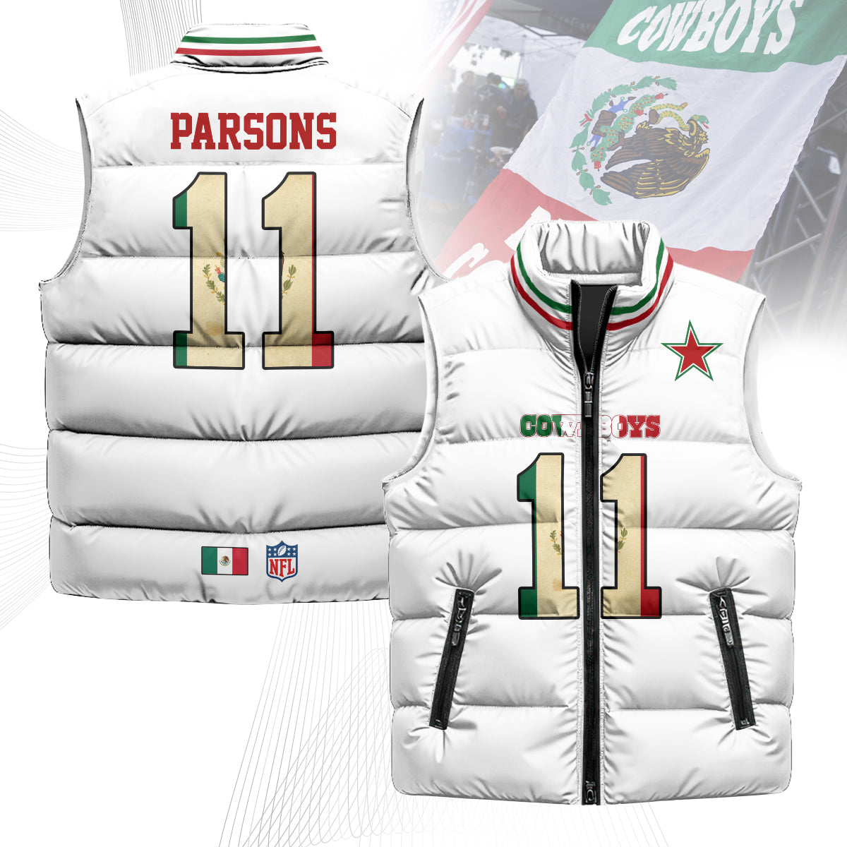 Dallas Cowboys Mexico Puffer Vest